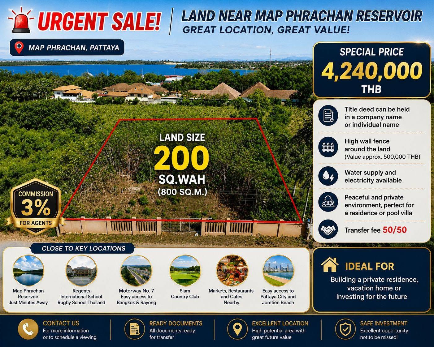 Land for sale in Mabprachan