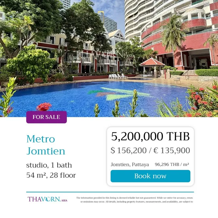 Studio for sale at Metro Jomtien Condotel
