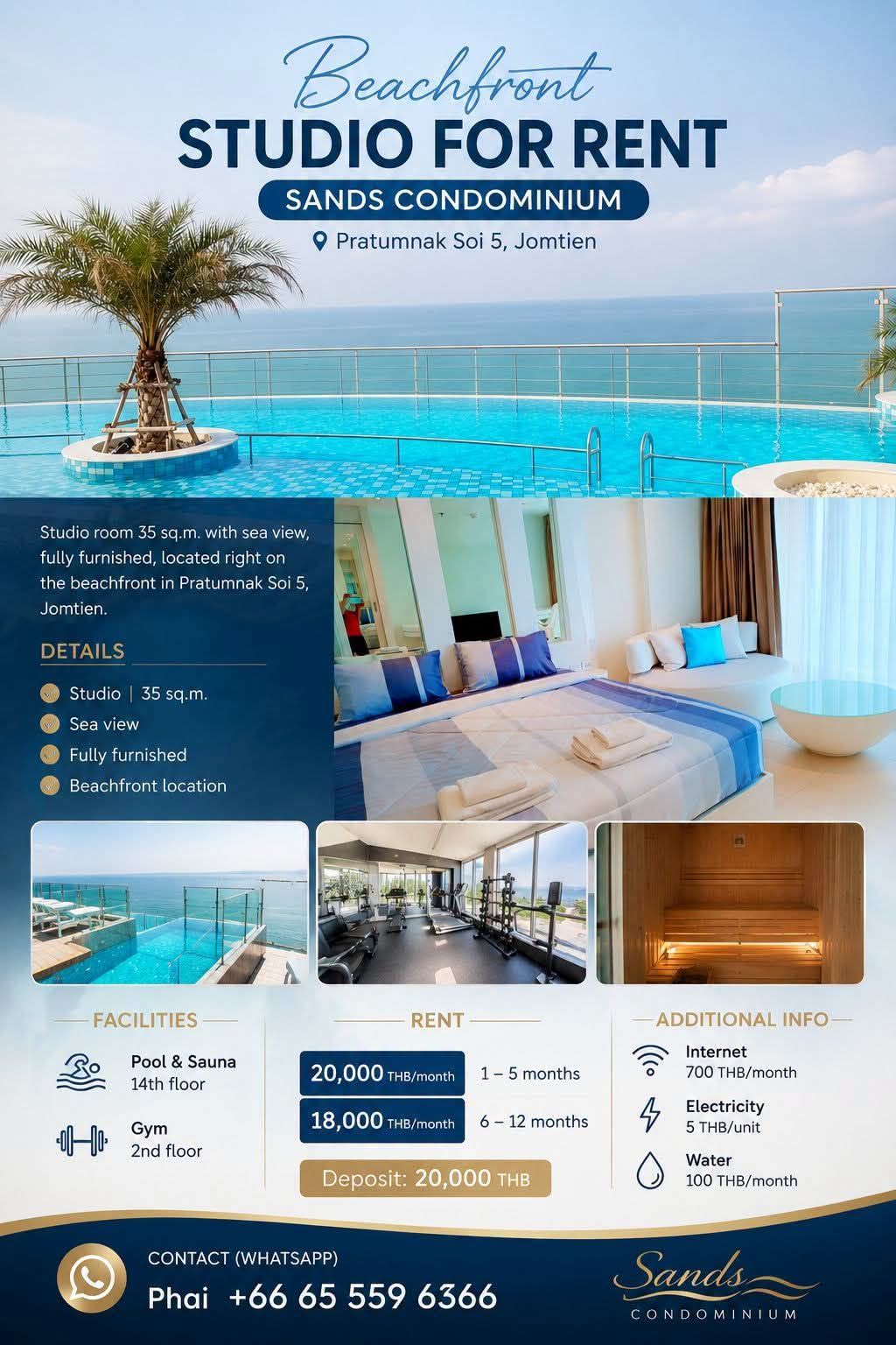 Studio for rent at Sands Condominium
