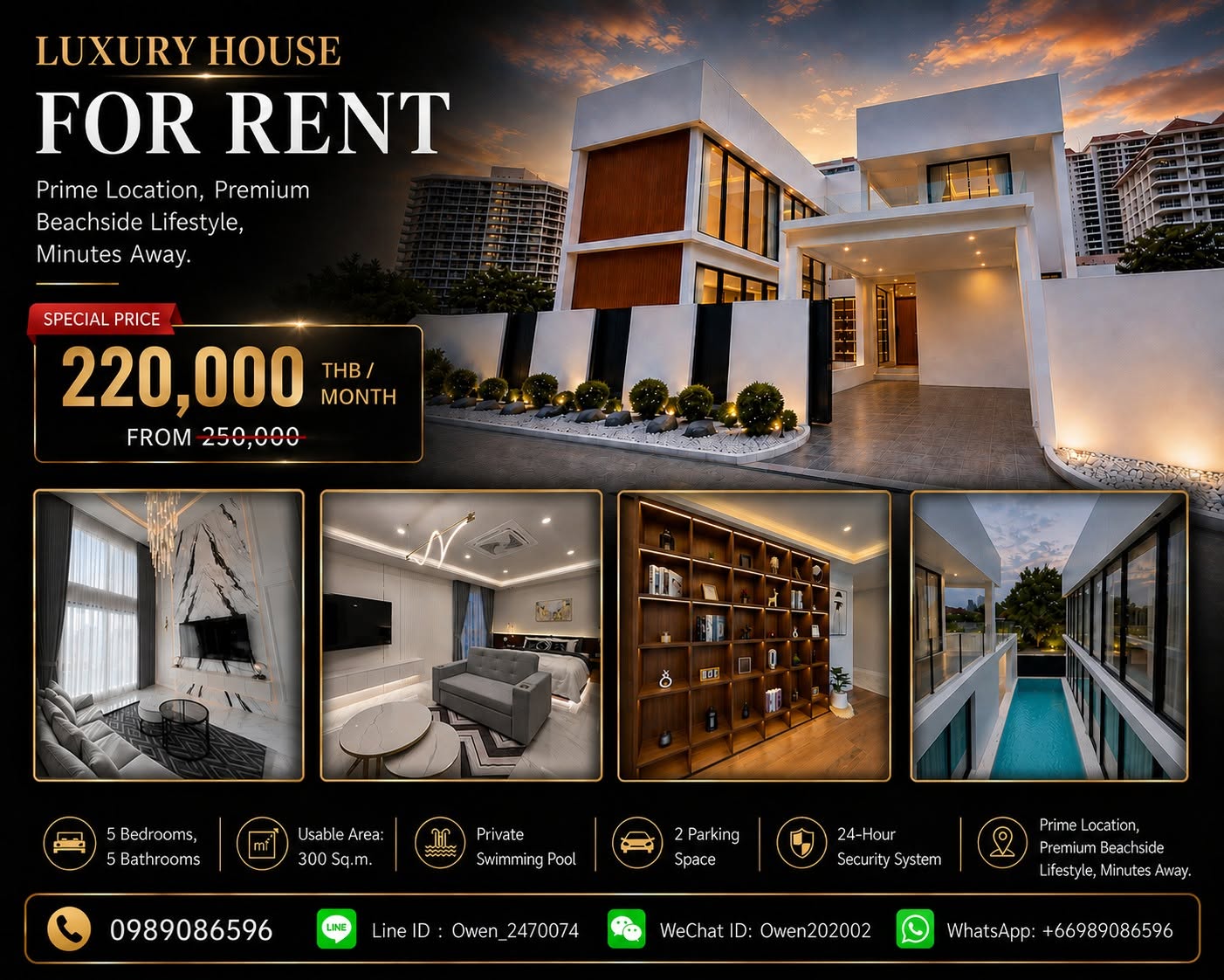 5 Bedroom Villa for rent in Thappraya