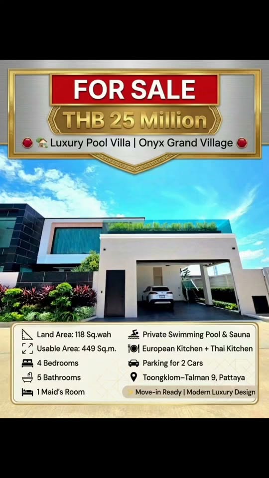 4 Bedroom Villa for sale in Toongklom Tanman