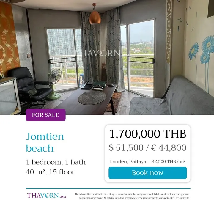 1 Bedroom Condo for sale at Jomtien Beach Condominium